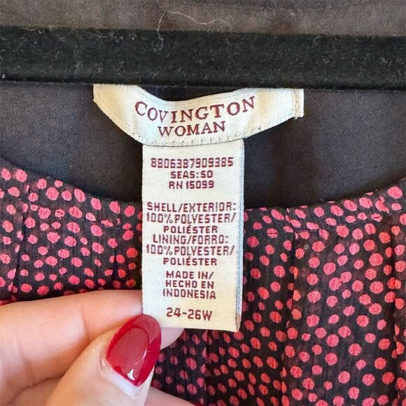 Covington Woman Plus Size Polka Dot Sleeveless Blouse 24-26W 3X - Picture 4 of 5